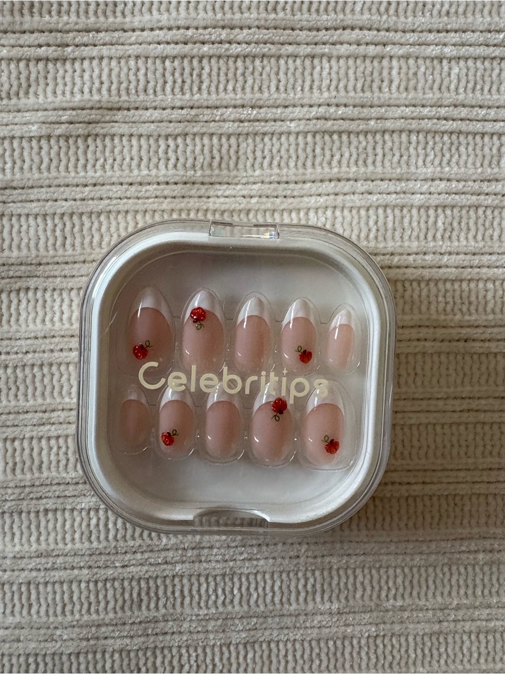 Celebritips Nude pumpkin Press-On Nails - Pink French Tip 3D sugar Pumpkin